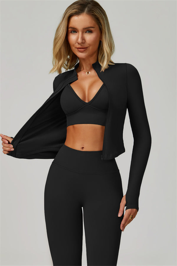 The Lagoon Jacket Sports Bra Leggings 3-Piece Set