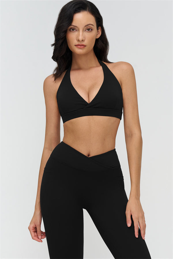 The BoldFit Sports Bra Leggings 2-Piece Set — Black
