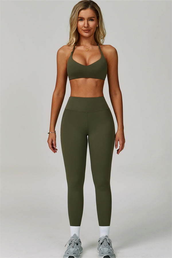 Island Flow Cross Back Sports Bra Leggings 2-Piece Set
