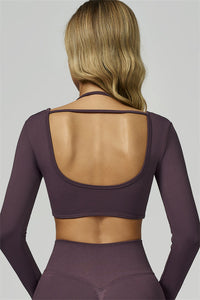 Bali Motion Long Sleeve Crop Top Leggings 2-Piece Set