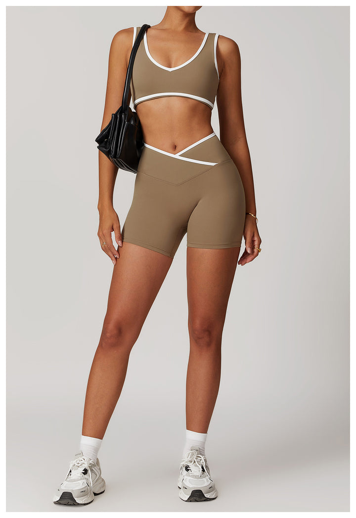 Lunith High-Waisted Cross-Waistband Shorts