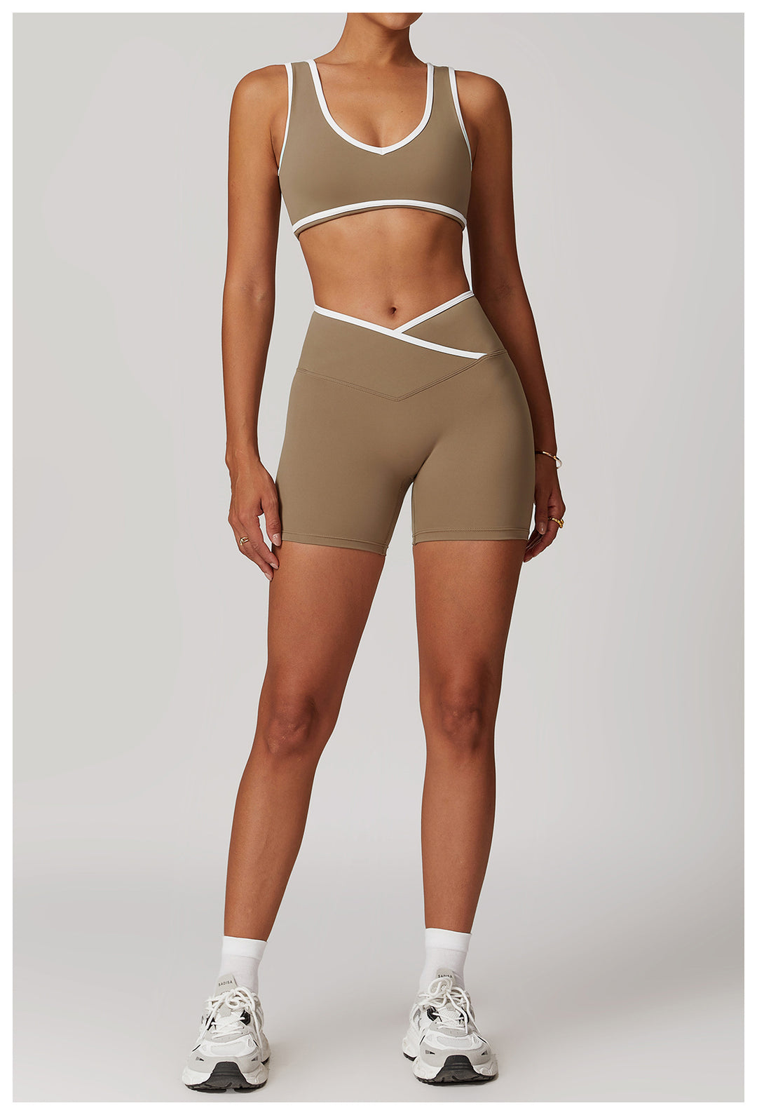 Lunith High-Waisted Cross-Waistband Shorts