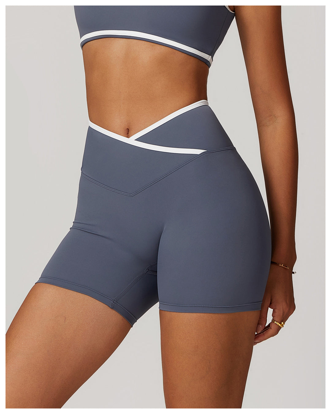 Lunith High-Waisted Cross-Waistband Shorts