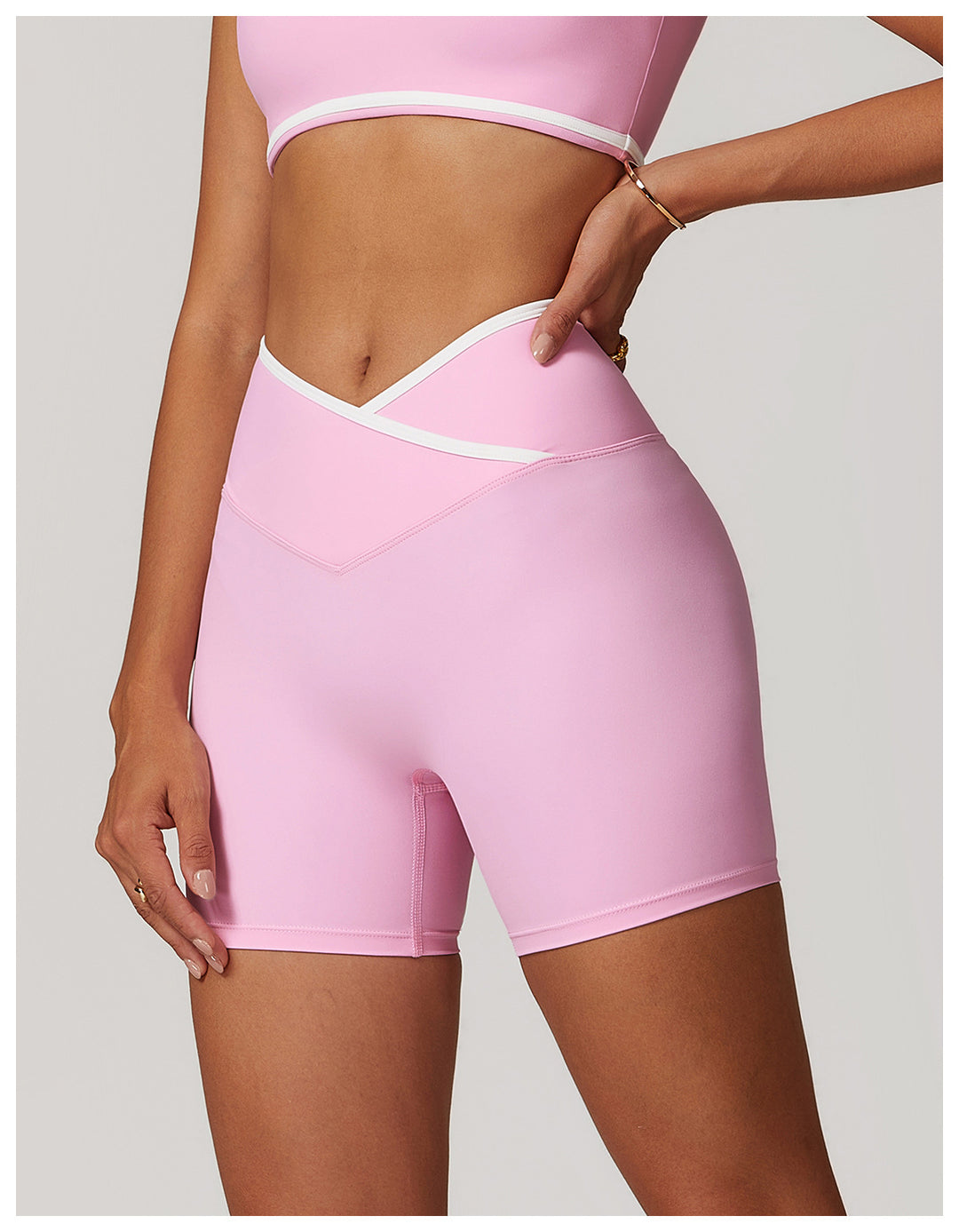 Lunith High-Waisted Cross-Waistband Shorts