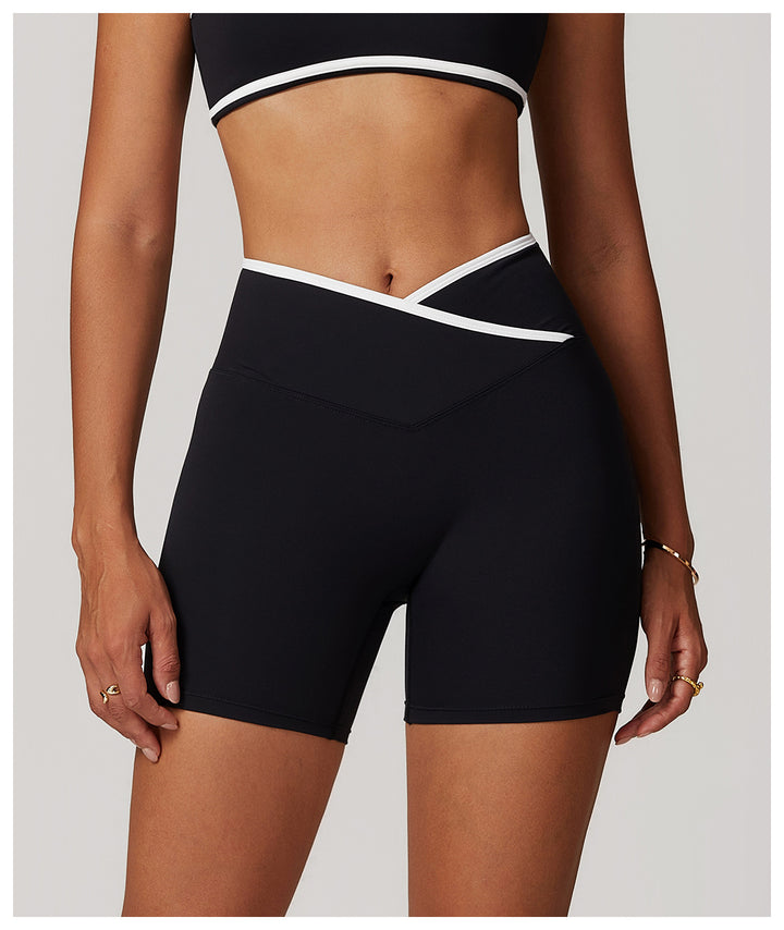 Lunith High-Waisted Cross-Waistband Shorts