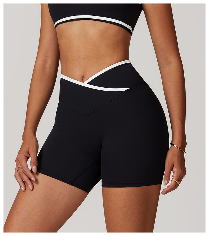 Lunith High-Waisted Cross-Waistband Shorts