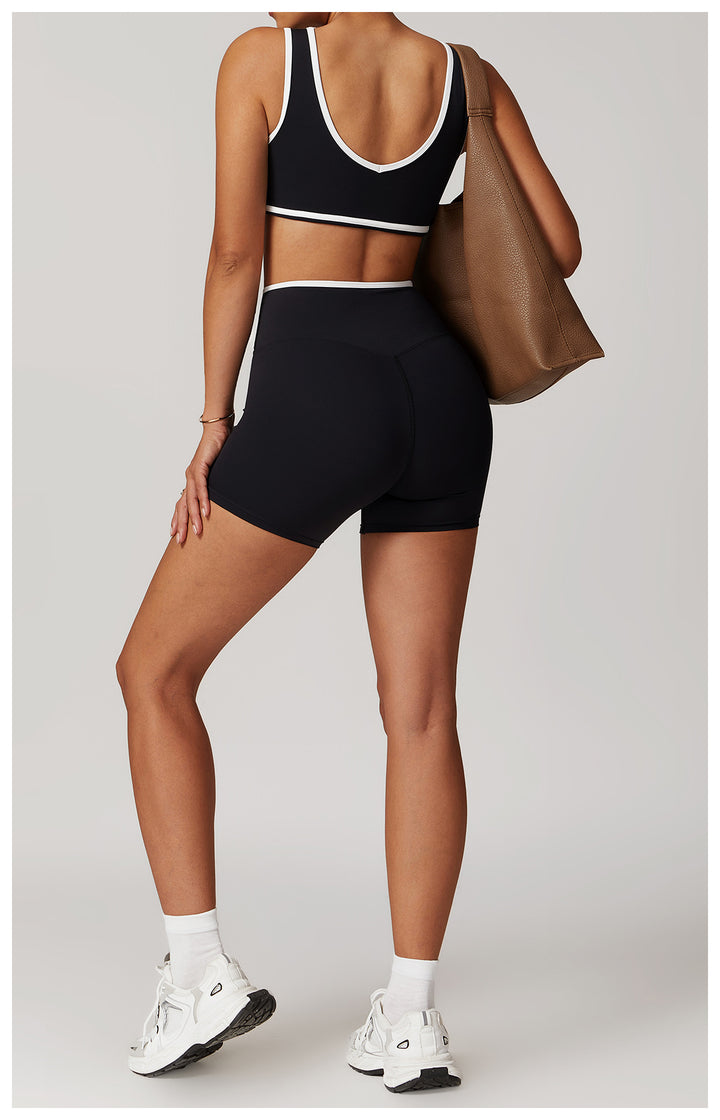 Lunith High-Waisted Cross-Waistband Shorts