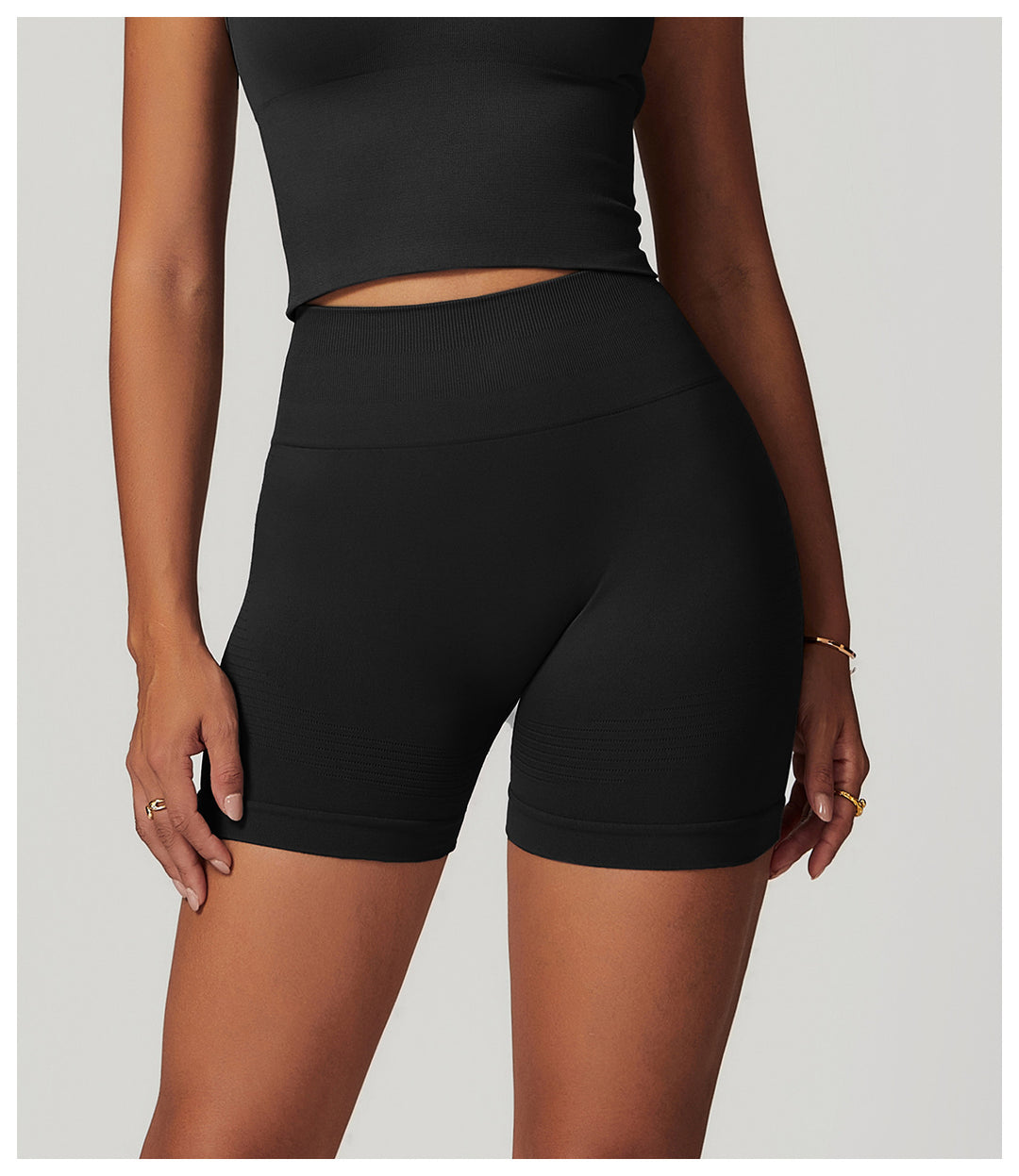 Tindra High-Waisted Ribbed Shorts