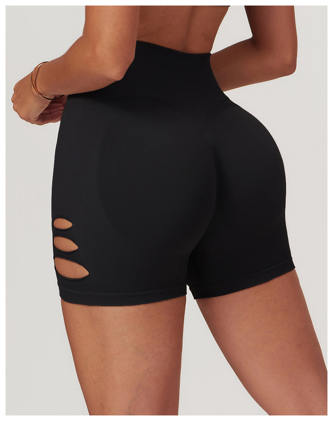 Solyn High-Waisted Ribbed Shorts