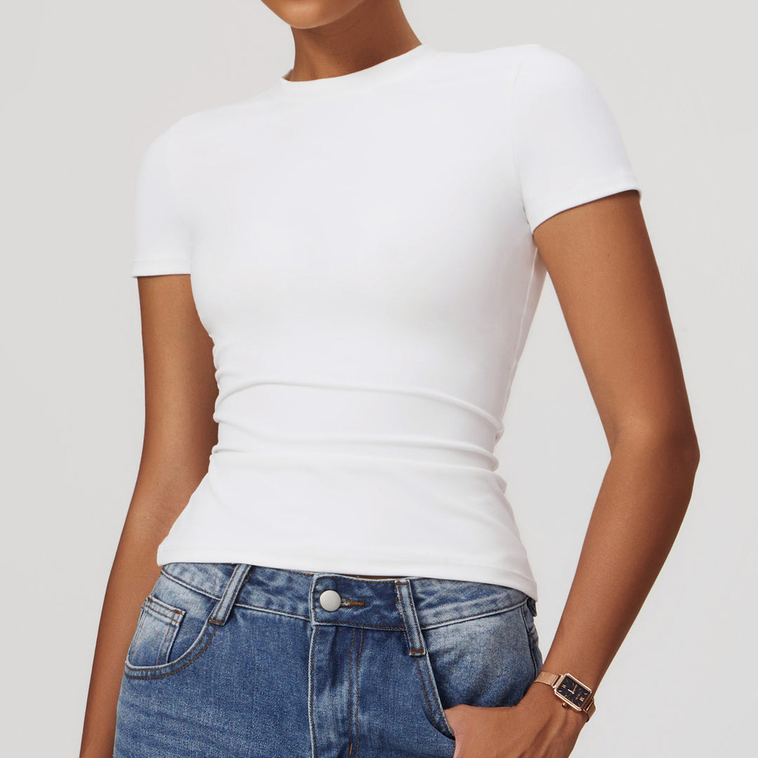 Velmira Short-Sleeve Fitted Top