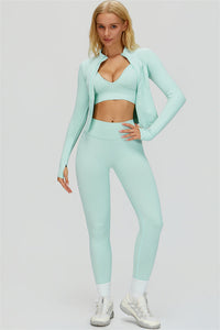 The Lagoon Jacket Sports Bra Leggings 3-Piece Set