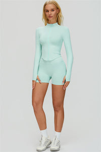 The Lagoon Jacket Sports Bra Shorts 3-Piece Set