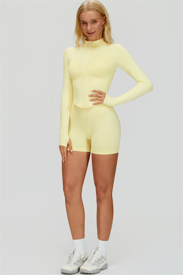 The Lagoon Jacket Sports Bra Shorts 3-Piece Set