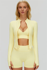 The Lagoon Jacket Sports Bra Shorts 3-Piece Set