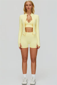 The Lagoon Jacket Sports Bra Shorts 3-Piece Set