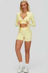 The Lagoon Jacket Sports Bra Shorts 3-Piece Set