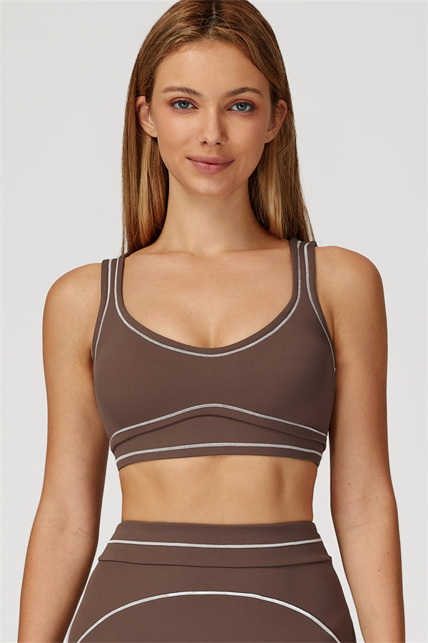 The Amara Sports Bra — Roman Brown