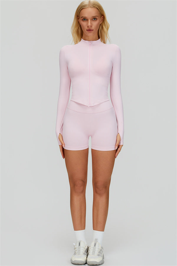 The Lagoon Jacket Sports Bra Shorts 3-Piece Set