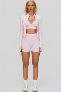 The Lagoon Jacket Sports Bra Shorts 3-Piece Set