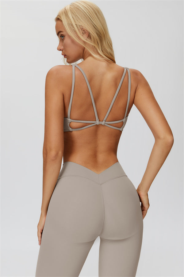 The Butterfly Sports Bra Leggings 2-Piece Set — Camel