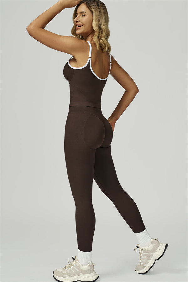 Bali Motion Trim Crop Top Leggings 2-Piece Set