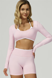 Bali Motion Trim Long Sleeve Crop Top