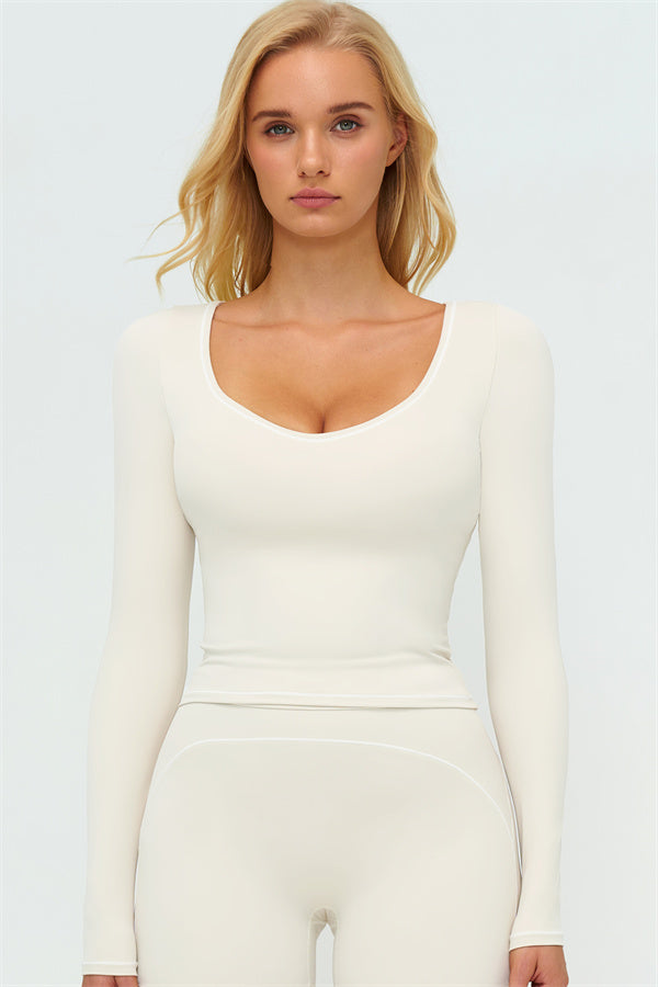 The Amara Long Sleeve T-shirt — Champagne