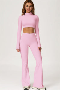 The Axis Crop Top Flared Leggings 2-Piece Set
