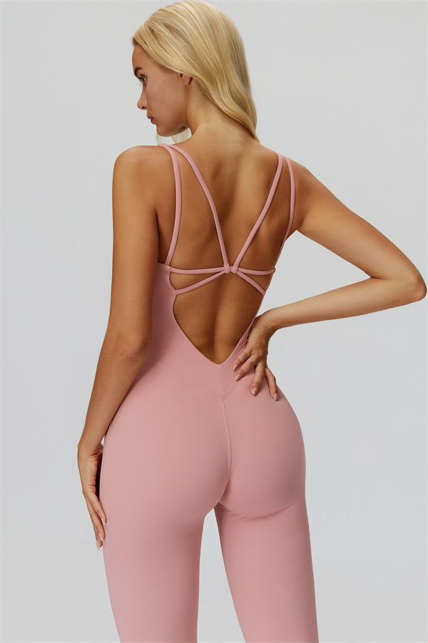 The Butterfly Flared Jumpsuit — Pink