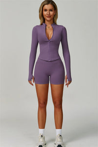 The Lagoon Jacket Sports Bra Shorts 3-Piece Set