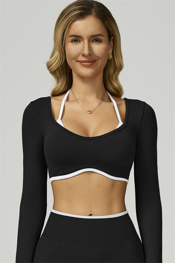 Bali Motion Trim Long Sleeve Crop Top