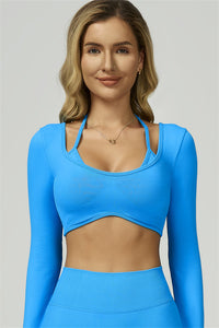 Bali Motion Long Sleeve Crop Top Leggings 2-Piece Set