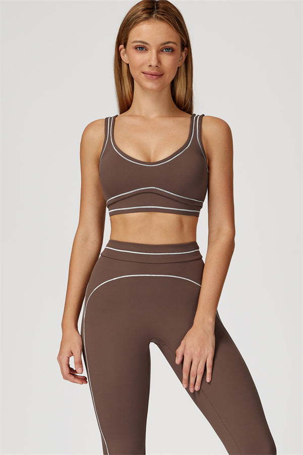 The Amara Sports Bra Leggings 2-Piece Set — Roman Brown