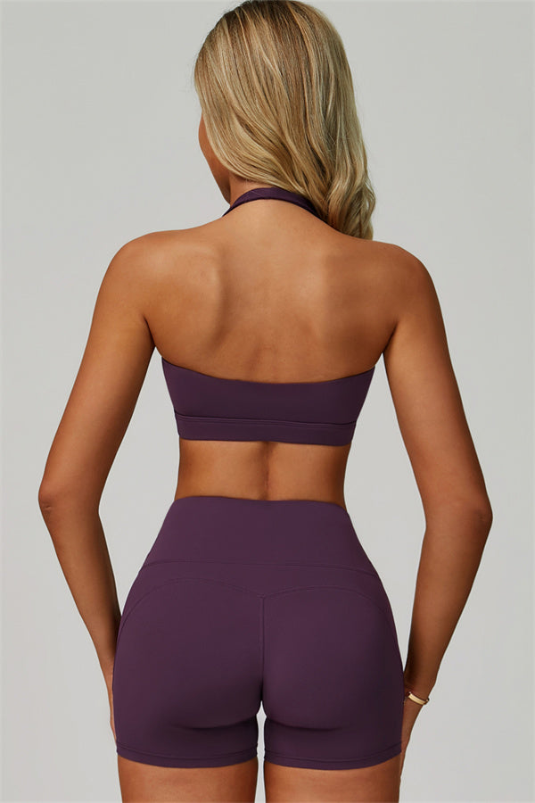 The Bold Halter Sports Bra Shorts 2-Piece Set — Matterhorn