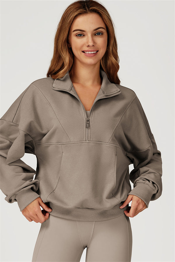The Conquer Elevate Half-Zip Pullover — Soft Amber
