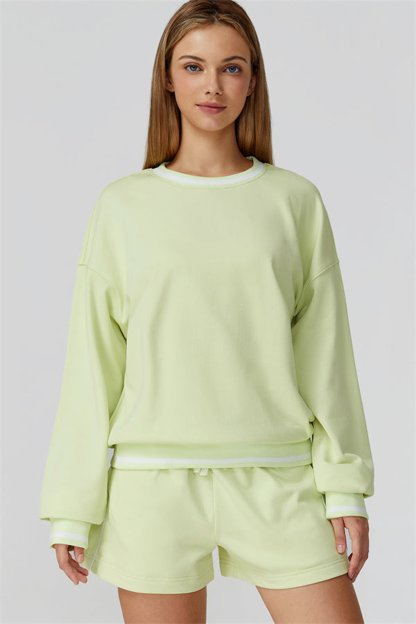 The Amara Sweatshirt Lounge Shorts 2-Piece Set — Caper