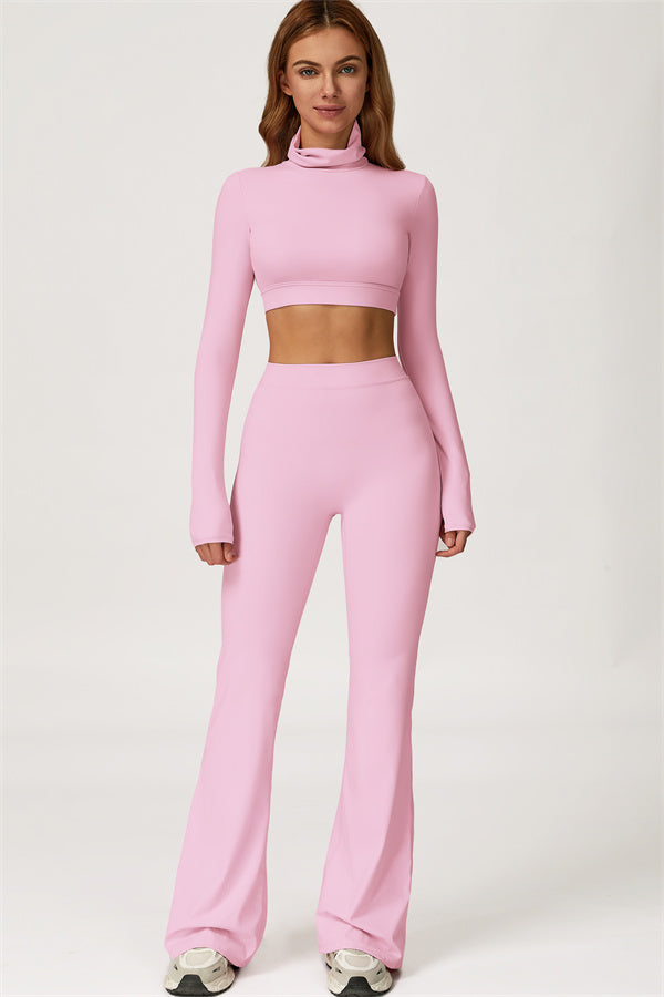 The Axis Crop Top Flared Leggings 2-Piece Set