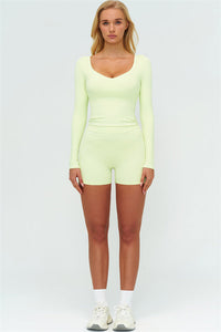 The Amara Long Sleeve T-shirt Shorts 2-Piece Set