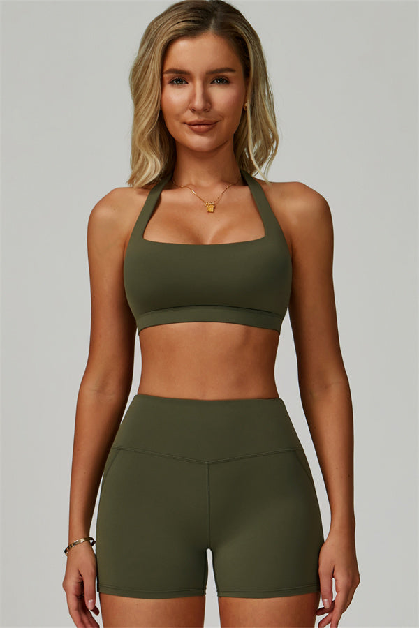The Bold Halter Sports Bra Shorts 2-Piece Set
