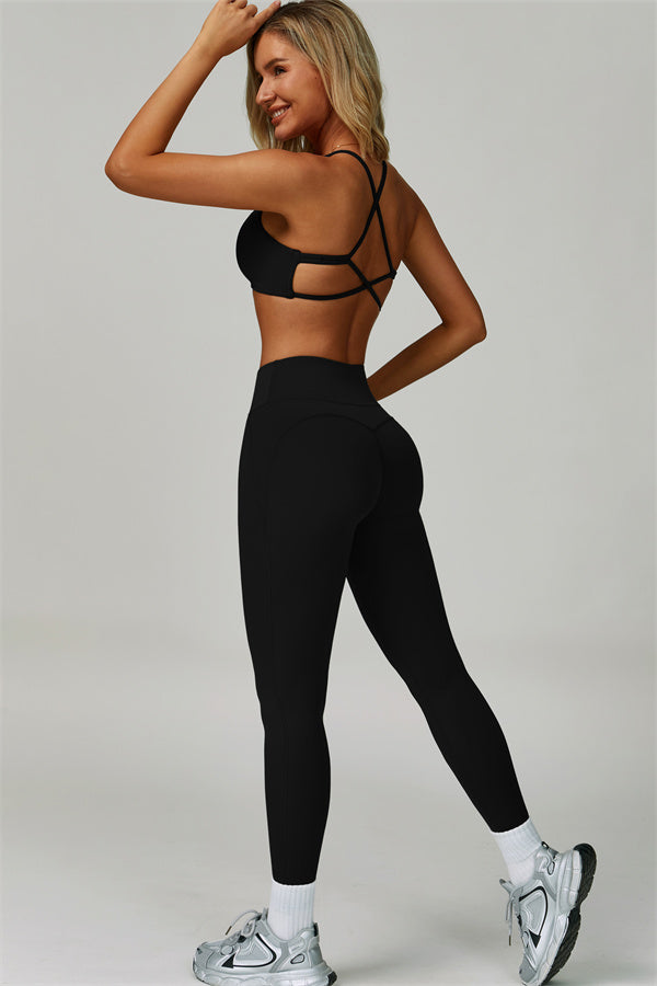 The Bold Cross Back Sports Bra Leggings 2-Piece Set