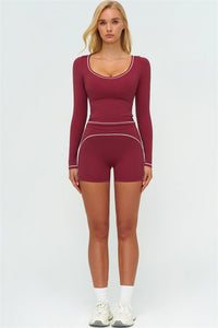 The Amara Long Sleeve T-shirt Shorts 2-Piece Set