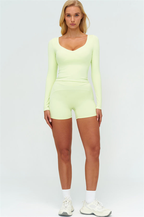 The Amara Long Sleeve T-shirt Shorts 2-Piece Set
