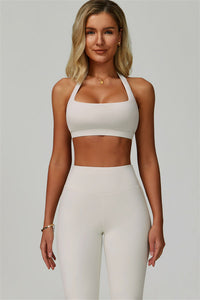The Bold Halter Sports Bra Flared Leggings 2-Piece Set
