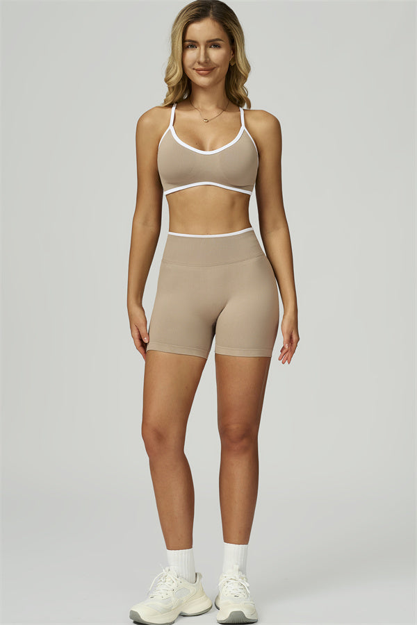 Bali Motion Trim Sports Bra Shorts 2-Piece Set