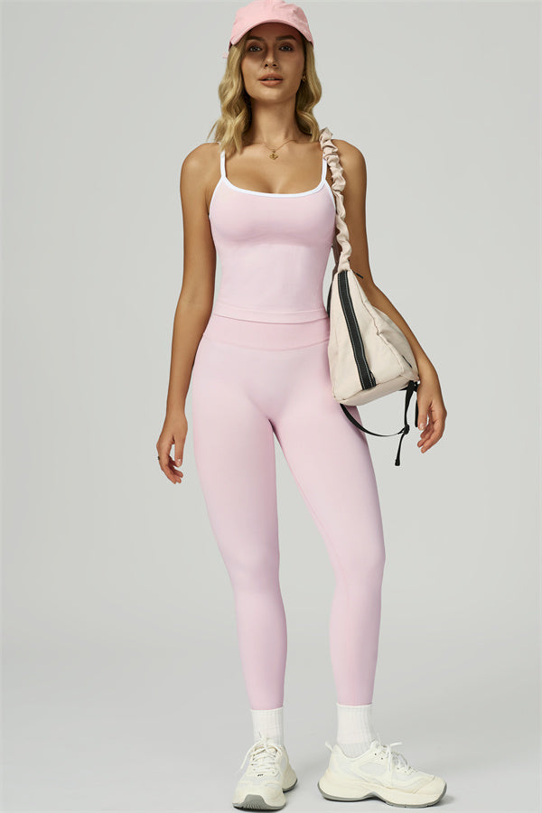 Bali Motion Trim Crop Top Leggings 2-Piece Set