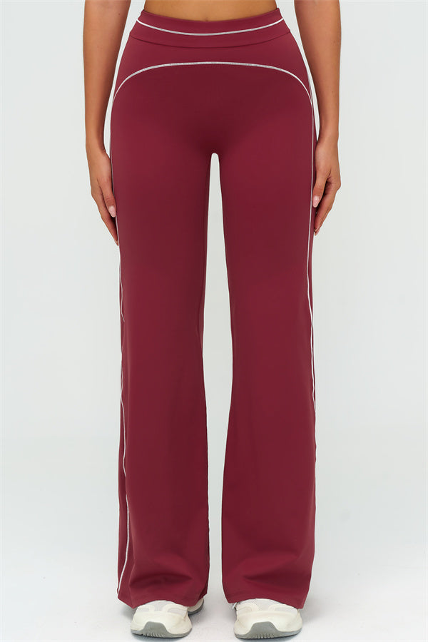 The Amara Flared Leggings — Burgundy - Image 2