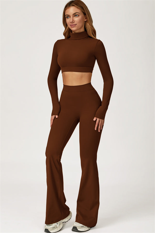 The Axis Crop Top Flared Leggings 2-Piece Set
