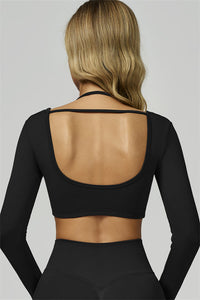 Bali Motion Long Sleeve Crop Top Leggings 2-Piece Set