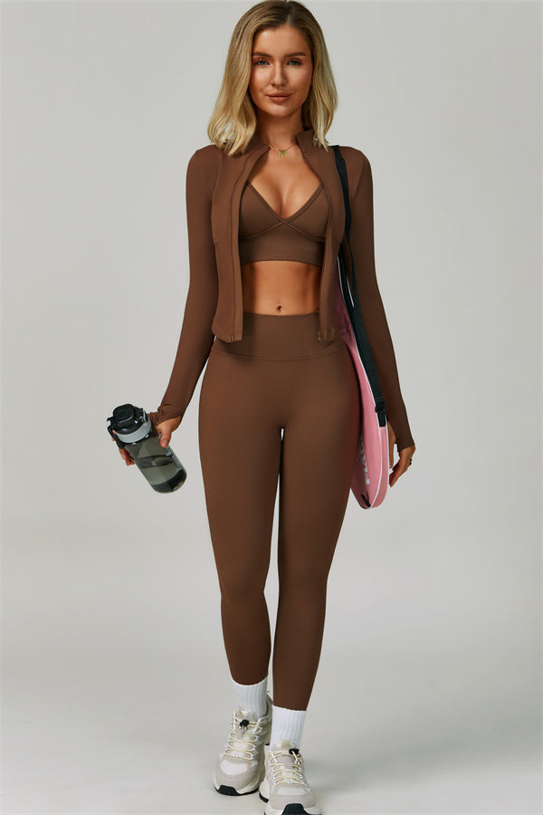 The Lagoon Jacket Sports Bra Leggings 3-Piece Set