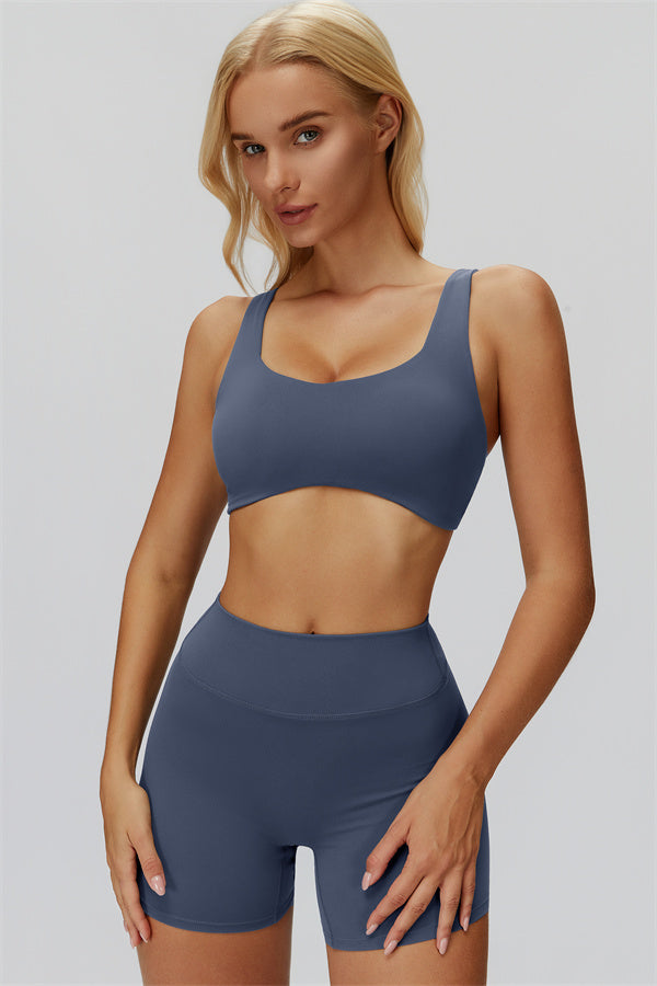 The Butterfly Sports Bra Shorts 2-Piece Set — Cobalt - Image 2